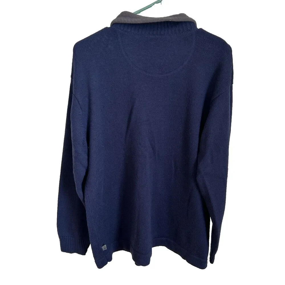 🔥The North Face 1/4-Zip Pullover Sweatshirt Men's XL Blue Casual Wool‎ Blend